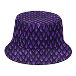 Purple Dragon Scales Pattern Print Bucket Hat