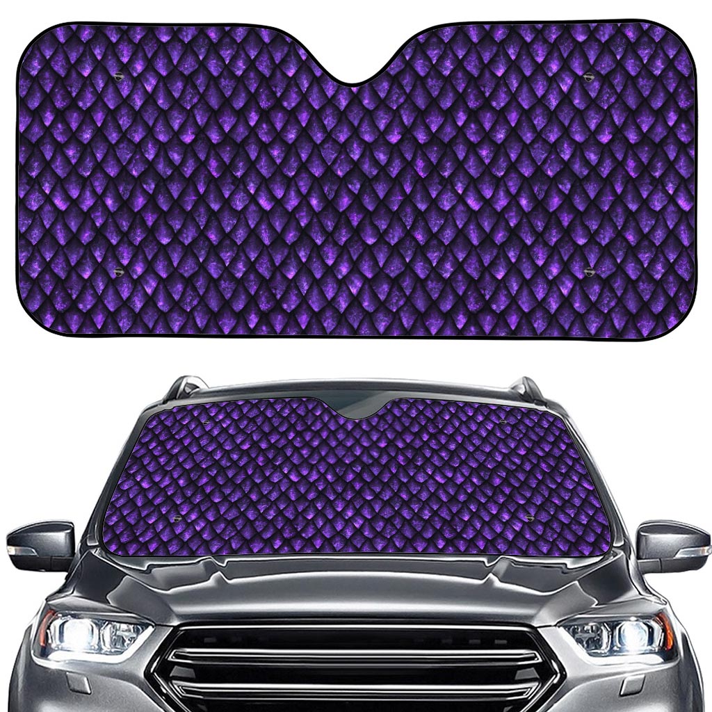 Purple Dragon Scales Pattern Print Car Windshield Sun Shade