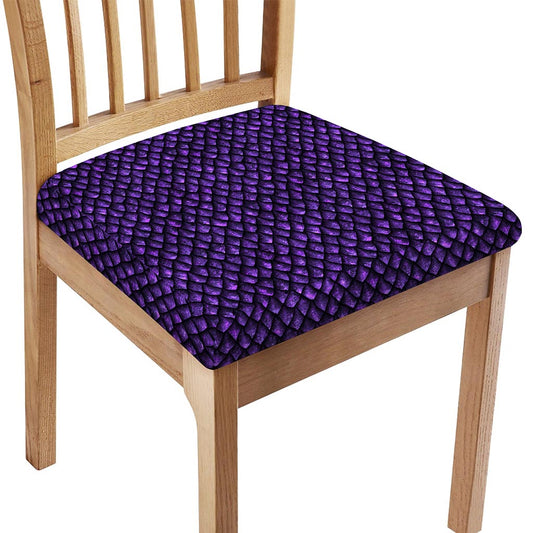 Purple Dragon Scales Pattern Print Chair Cushion Cover