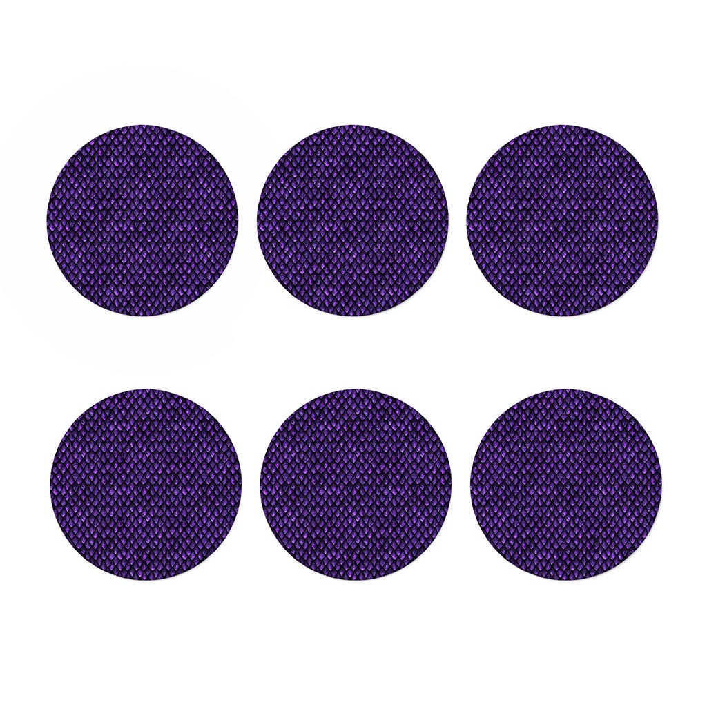 Purple Dragon Scales Pattern Print Coaster Set