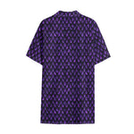 Purple Dragon Scales Pattern Print Cotton Hawaiian Shirt