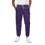 Purple Dragon Scales Pattern Print Cotton Pants