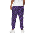 Purple Dragon Scales Pattern Print Cotton Pants