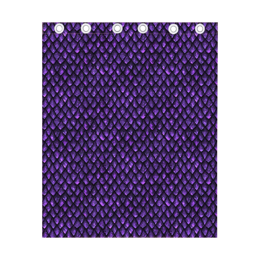 Purple Dragon Scales Pattern Print Curtain