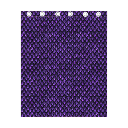 Purple Dragon Scales Pattern Print Curtain