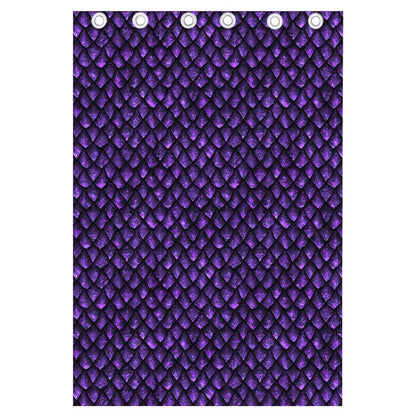 Purple Dragon Scales Pattern Print Curtain