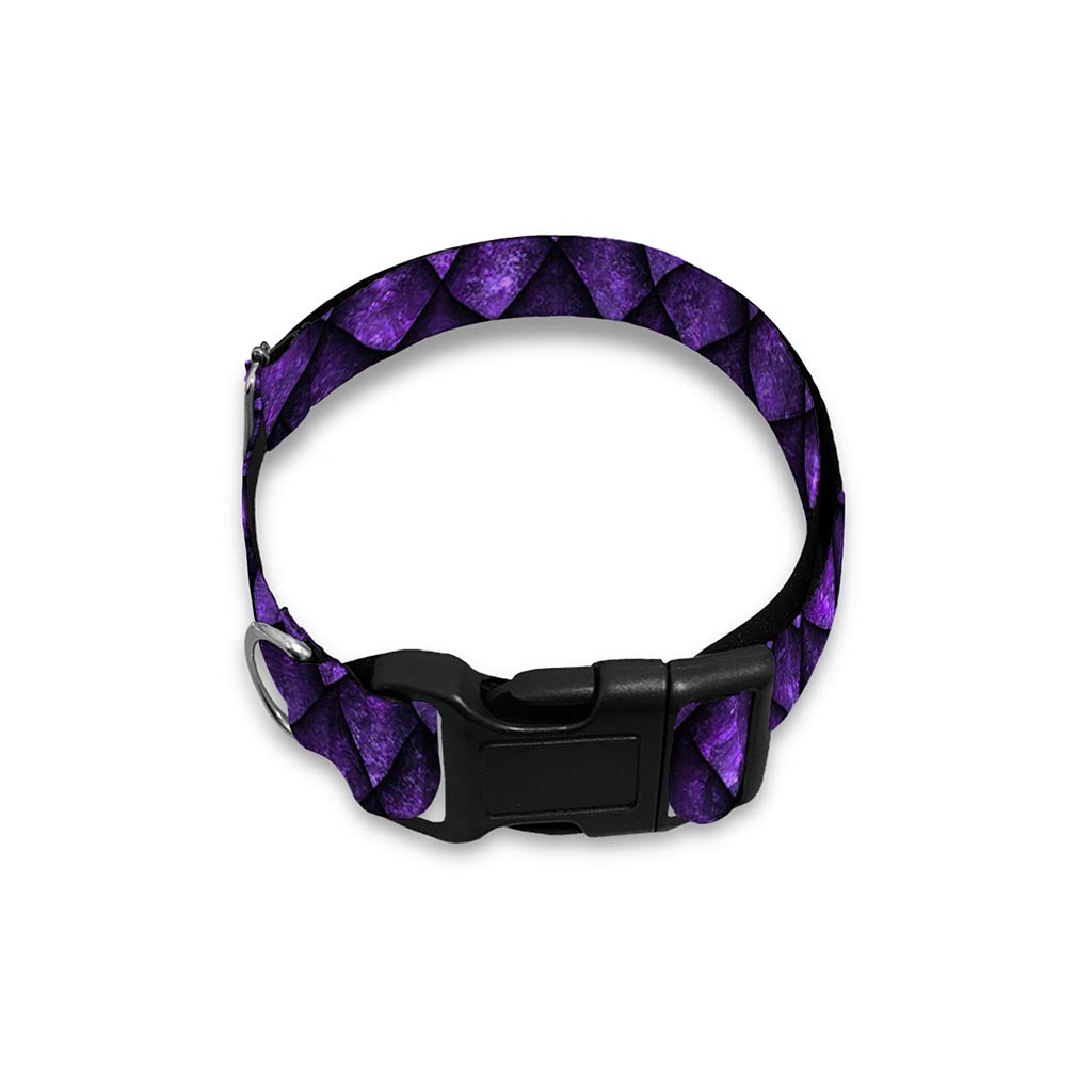 Purple Dragon Scales Pattern Print Dog Collar