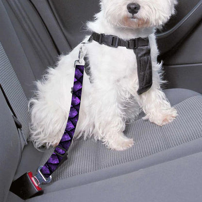 Purple Dragon Scales Pattern Print Dog Seat Belt