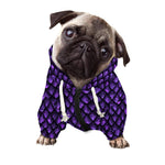 Purple Dragon Scales Pattern Print Dog Zip Up Hoodie