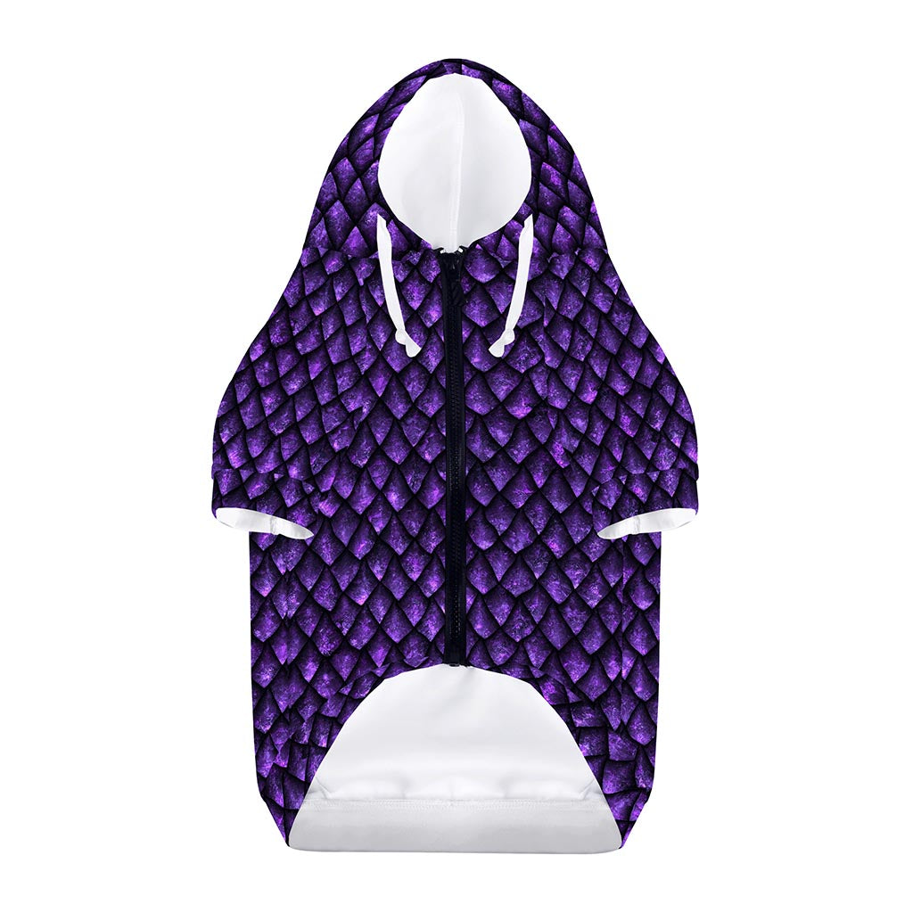 Purple Dragon Scales Pattern Print Dog Zip Up Hoodie