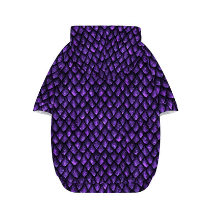 Purple Dragon Scales Pattern Print Dog Zip Up Hoodie