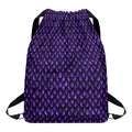 Purple Dragon Scales Pattern Print Drawstring Backpack