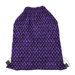 Purple Dragon Scales Pattern Print Drawstring Bag