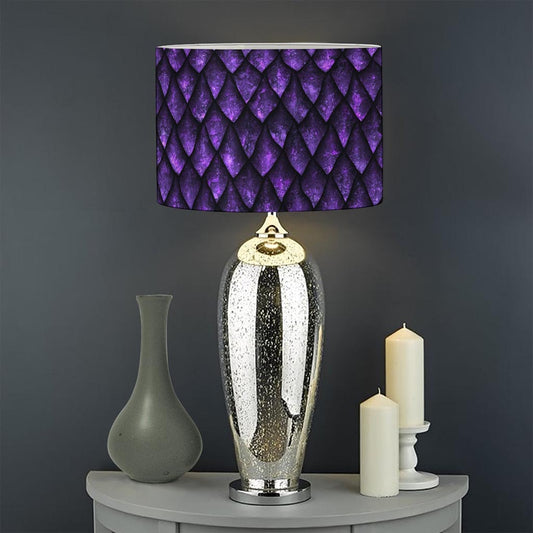 Purple Dragon Scales Pattern Print Drum Lamp Shade