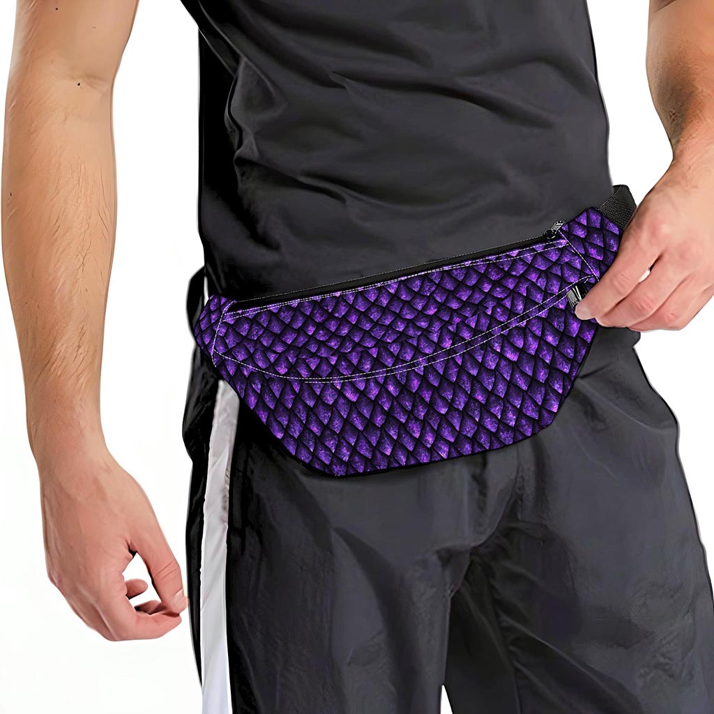 Purple Dragon Scales Pattern Print Fanny Pack
