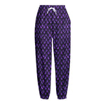 Purple Dragon Scales Pattern Print Fleece Lined Knit Pants