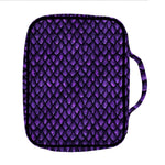 Purple Dragon Scales Pattern Print Front Pocket Bible Bag