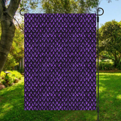Purple Dragon Scales Pattern Print Garden Flag
