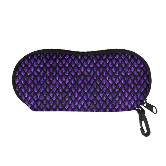 Purple Dragon Scales Pattern Print Glasses Case