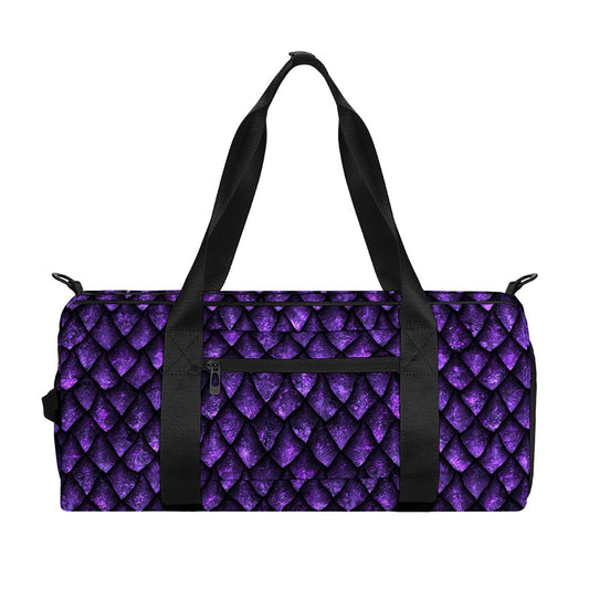 Purple Dragon Scales Pattern Print Gym Bag