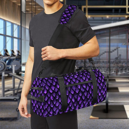 Purple Dragon Scales Pattern Print Gym Bag