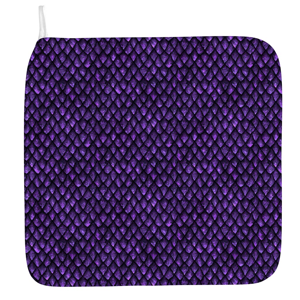 Purple Dragon Scales Pattern Print Hand Towel