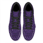Purple Dragon Scales Pattern Print High Top Leather Sneakers