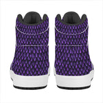 Purple Dragon Scales Pattern Print High Top Leather Sneakers