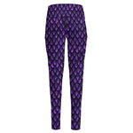 Purple Dragon Scales Pattern Print High-Waisted Pocket Leggings