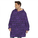 Purple Dragon Scales Pattern Print Hoodie Blanket