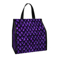 Purple Dragon Scales Pattern Print Insulated Lunch Tote