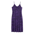 Purple Dragon Scales Pattern Print Jersey Midi Cami Dress