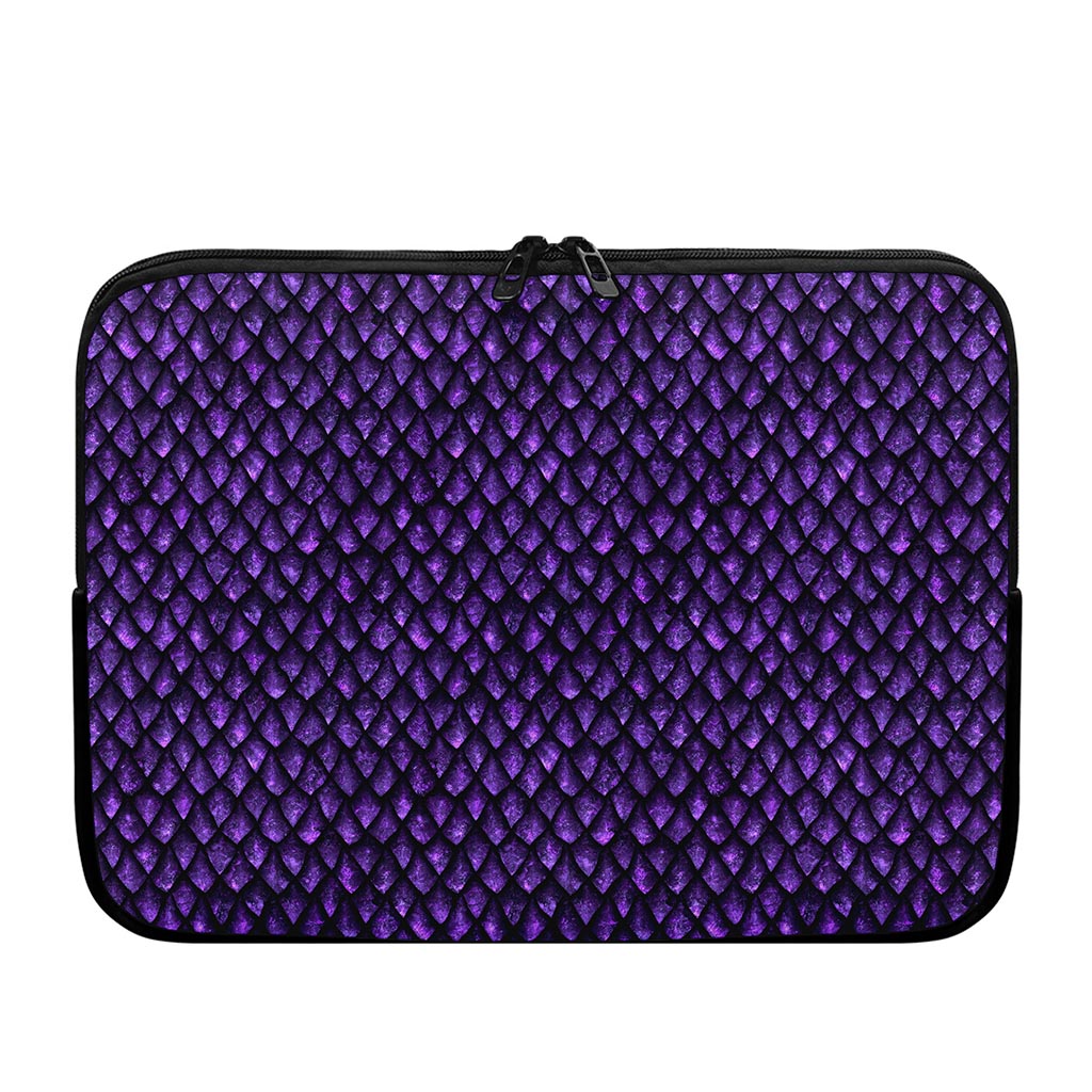 Purple Dragon Scales Pattern Print Laptop Sleeve