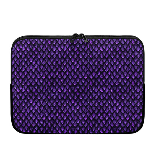 Purple Dragon Scales Pattern Print Laptop Sleeve