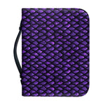 Purple Dragon Scales Pattern Print Leather Bible Cover