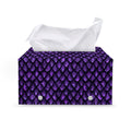 Purple Dragon Scales Pattern Print Leather Tissue Box Cover