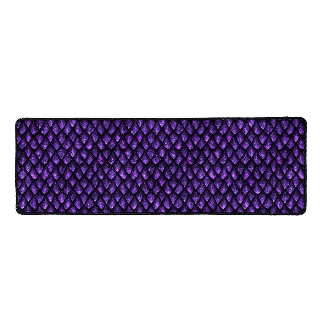 Purple Dragon Scales Pattern Print Long Kitchen Mat