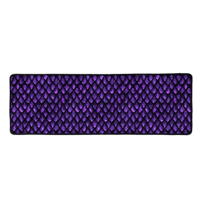 Purple Dragon Scales Pattern Print Long Kitchen Mat