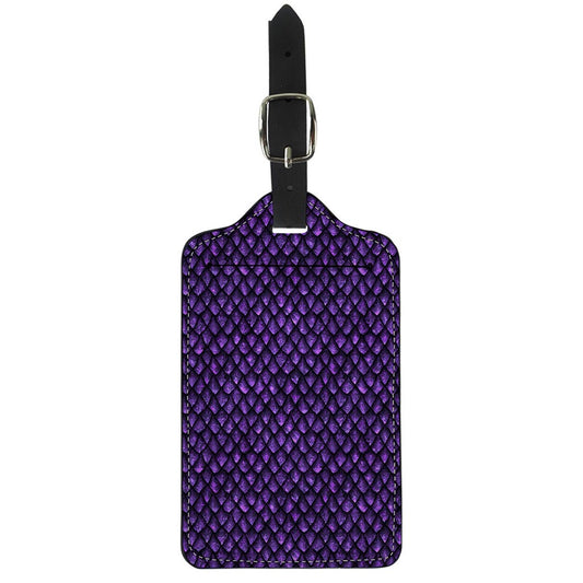 Purple Dragon Scales Pattern Print Luggage Tag