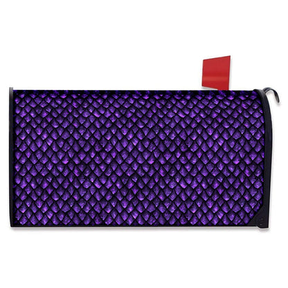 Purple Dragon Scales Pattern Print Mailbox Cover