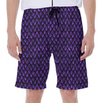 Purple Dragon Scales Pattern Print Men's Beach Shorts