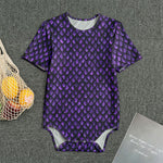 Purple Dragon Scales Pattern Print Men's Bodysuit