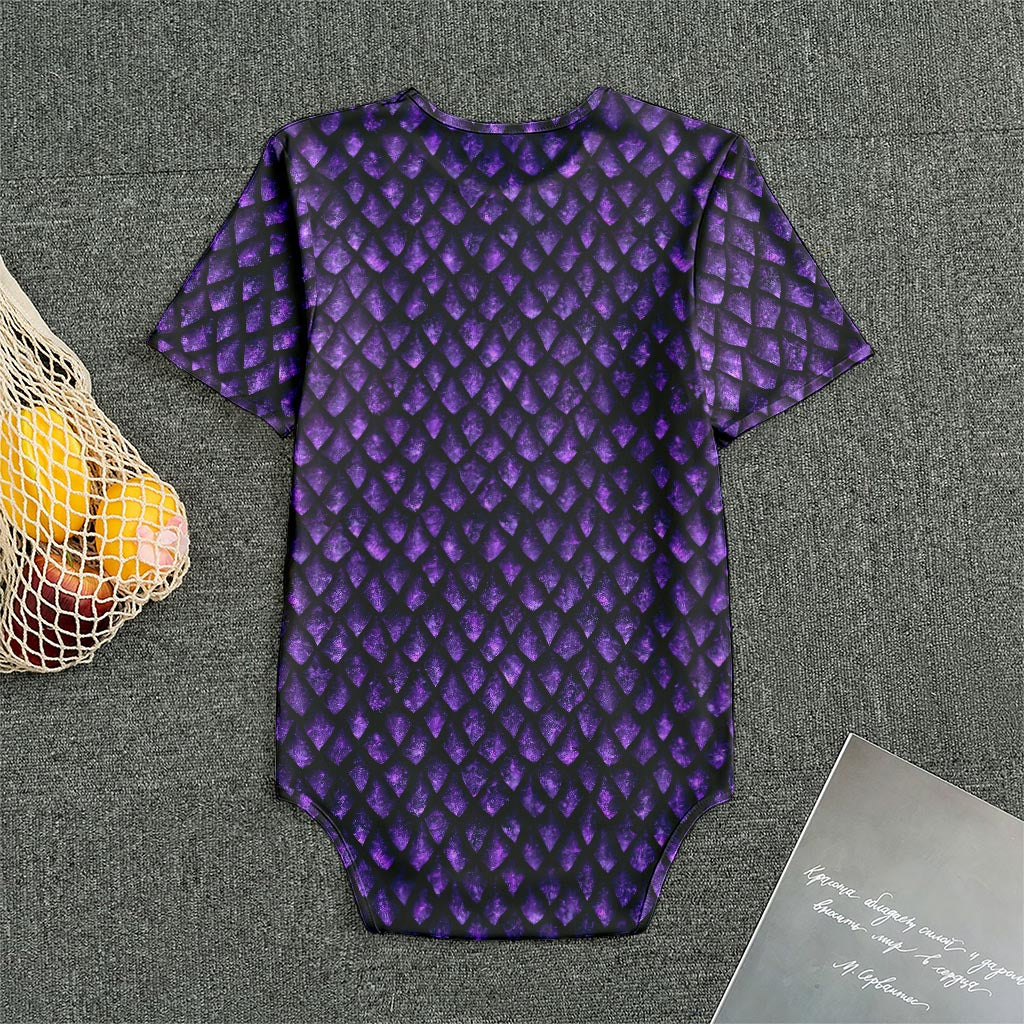 Purple Dragon Scales Pattern Print Men's Bodysuit