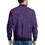 Purple Dragon Scales Pattern Print Men's Bomber Jacket