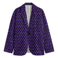 Purple Dragon Scales Pattern Print Men's Cotton Blazer