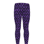 Purple Dragon Scales Pattern Print Men's leggings