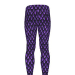 Purple Dragon Scales Pattern Print Men's leggings