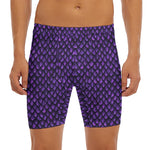 Purple Dragon Scales Pattern Print Men's Long Boxer Briefs
