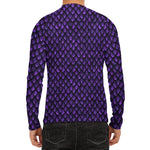 Purple Dragon Scales Pattern Print Men's Long Sleeve Rash Guard