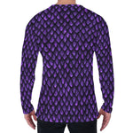 Purple Dragon Scales Pattern Print Men's Long Sleeve T-Shirt